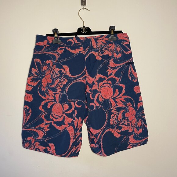 Patagonia Men’s Floral Flat Front Board Shorts Blue Pink 34 - Picture 5 of 7
